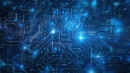 Obraz premium A modern abstract business technology background with digital circuit patterns and blue gradients