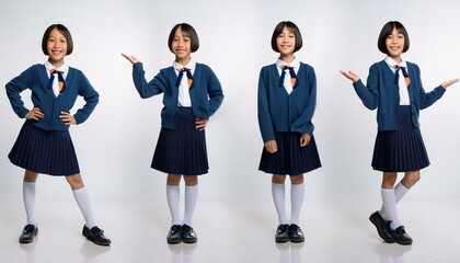 Obraz premium 女子高生のポーズ