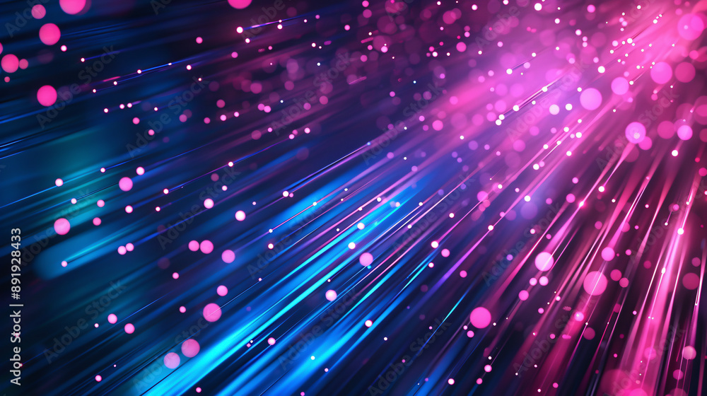 Poster abstract texture background featuring neon fiber optic lines, symbolizing speed and technology in a 