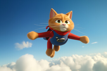 A cat in the guise of a superhero.	
