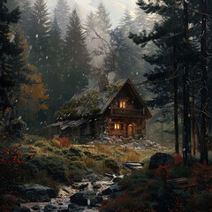 cabin in the mountains