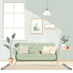 modern living room with sofa