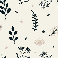 seamless background with leaves