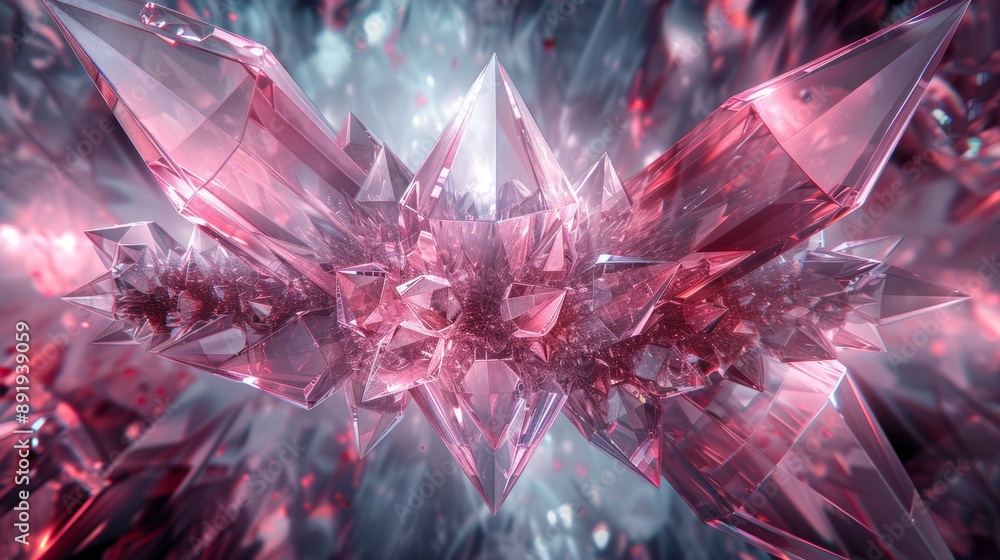 Aufkleber fascinating crystal design concept for futuristic themes with interlocking crystalline shapes in a s