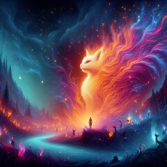 Nebula’s Luminescence: A Celestial Dance of Swirling Hues
