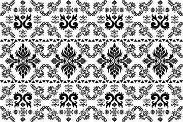 Saree sarong Motifs Ikat floral paisley embroidery floral.ikat ethnic oriental pattern traditional.Ikat embroidery style abstract embroidery design for texture,fabric,clothing,wrapping,decoration