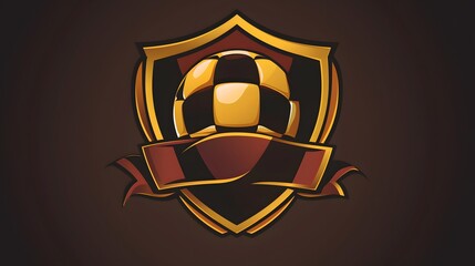 Football Badge with shield logo designs, Modern Soccer Badge logo template. 