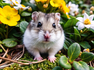 hamster in the grass, rodent, mouse, isolated, rat, white, cute, mammal, ferret, fur, mice, domestic, brown, small, nature