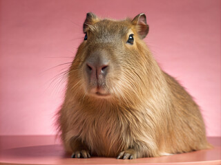 Fototapeta premium country pig, isolated, hamster, rat, mammal, pet, cute, fur, white, nature, brown, small, wildlife, marmot, pest, squirrel