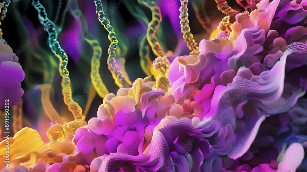Poster an upclose image of a single golgi apparatus stack showing different regions responsible for differe