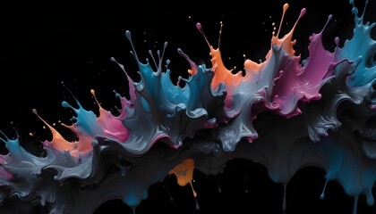 Clear Plain Shiny Soft Vintage Bokeh Cloudy Wave Like Geometric Black Background or Texture