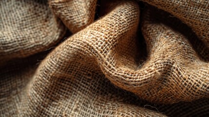 Close Up of Brown Woven Fabric Texture with Copy Space