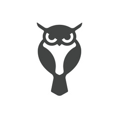 Flat Owl Black Logo Concept