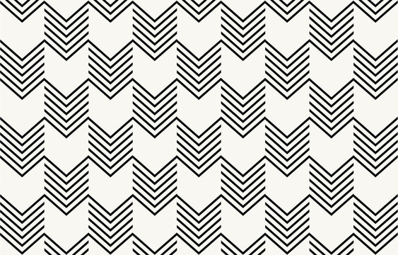 Ethnic tribal black and white arrow line background. Seamless tribal pattern, folk embroidery, tradition geometric  ornament. Traditional design for fabric, textile, print, rug, paper