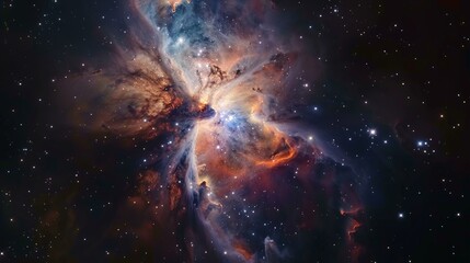 Obraz premium Star formation in a distant nebula captured by a telescope