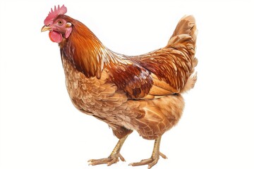 Textbook Style Isolated Drawn Chicken White Background Generative Illustration