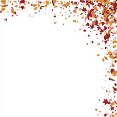 frame Background material designed with autumn leaves, branches, berries, fruits, mushroom. Vector illustration
