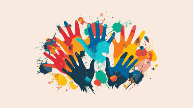 International youth day august 12 national world; Colorful hands with International Youth Day text; August 12,. minimalistic vector. Illustrations