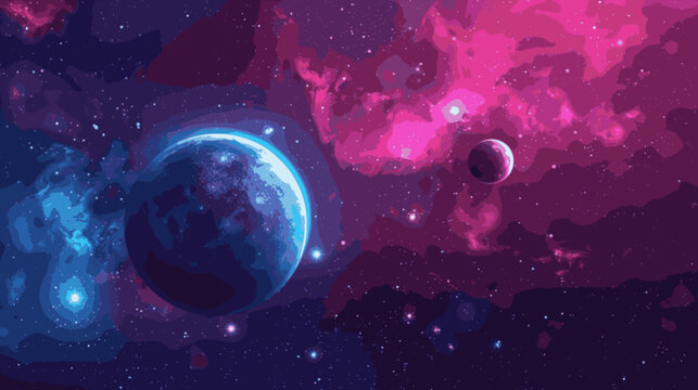 Universe background for presentation design. Brochure template with space elements. Minimalistic color space. Universe exploration concept. minimalistic vector. Illustrations