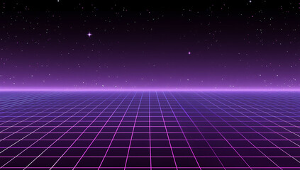 retro futuristic grid synthwave poster background
