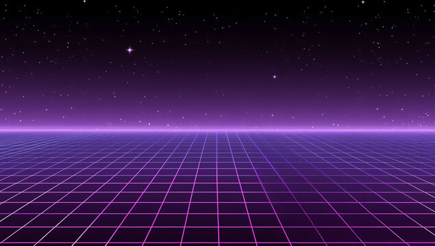 retro futuristic grid synthwave poster background