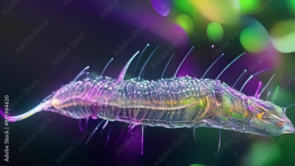 Poster a microorganism with a single long flagellum protruding from its body constantly rotating to help it