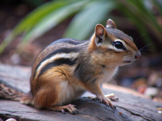 Obraz premium squirrel in the park, mammal, nature, chipmunk, wildlife, cute, wild, eating, fur, forest, red, small, tail, nut, brown, animals