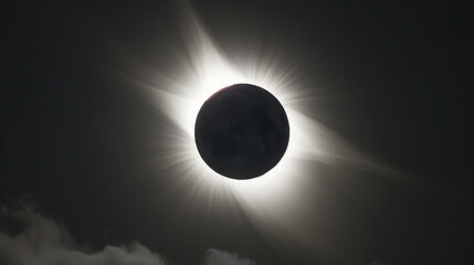 Solar eclipse with the moon partially covering the sun, seen from Earth