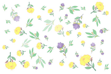 Background Repeated Floral pattern with roses, leaves, floral bouquets, flower compositions. Notebook covers, banner, card, poster with text.