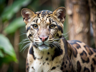 Fototapeta premium portrait of a tiger, jaguar, wildlife, predator, wild, mammal, feline, nature, zoo, fur, spots, tiger, big, big cat, carnivore