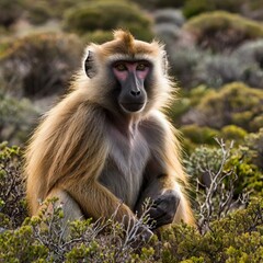 Obraz premium Cape of Good Hope Photograph of wildlife, such as baboons that roam the area. 