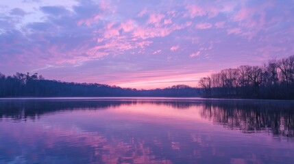 Fototapeta premium Soft pink and purple hues of the sky at twilight