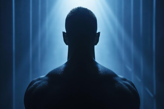 Fitness is depicted in an ultramodern, supernatural scene, with copy space for your personalized message