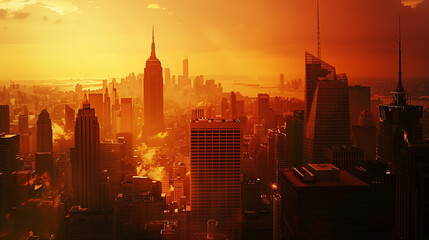 Obraz premium New York City skyline at sunset