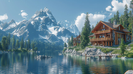 Scenic Lakeside Cabin with Majestic Mountain View..