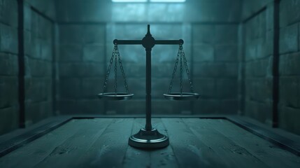 The justice system is depicted in an ultramodern, supernatural scene, with copy space for your personalized message