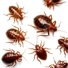 Bed bugs on white background.