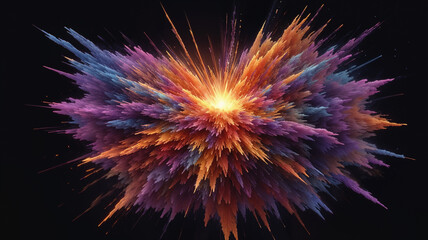 Fototapeta premium Particle Explosion. A burst of particles expanding outward, creating an energetic scene