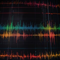 a colorful graph with multi colored lines and a black background.