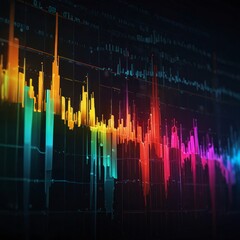 a colorful graph with multi colored lines and a black background.