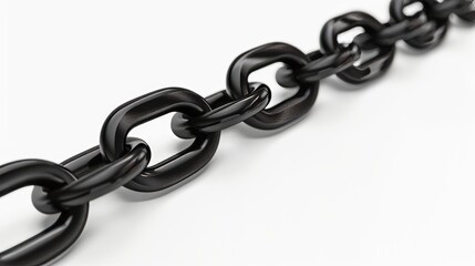 Obraz premium black chain isolated on white