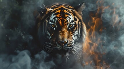 Naklejka premium Cinematic of a tiger