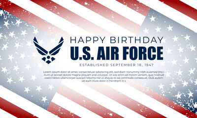 US Air Force Birthday September 18th Background Vector Illustration