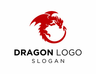 Logo about Dragon created using the CorelDraw application. on a white background.