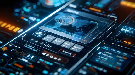 Obraz premium Advanced Secure Mobile Payment System with Holographic Interface and Digital Wallet. 