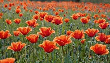Fototapeta premium Poppy Field in Bloom.