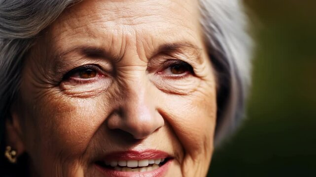A silverhaired woman fearlessly speaking out against ageism and promoting inclusivity for all generations.