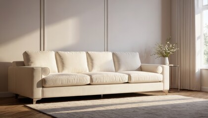 Fototapeta premium White Sofa in a Modern Living Room.