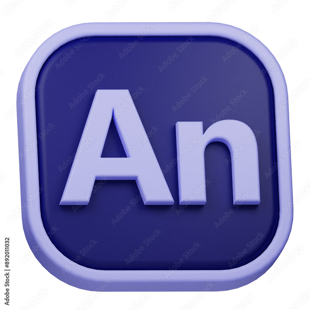 Wall mural adobe animate 3d icon isolated on the transparent background