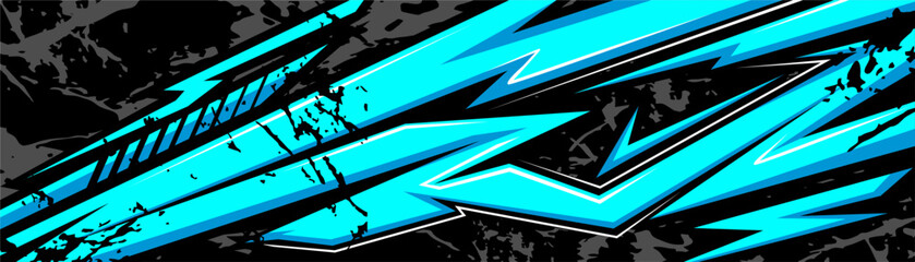 Abstract Car decal design vector. Graphic abstract stripe racing background kit designs for wrap vehicle, race car, rally, adventure and livery